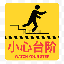 小心台阶警示牌