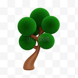3D立体绿色大树