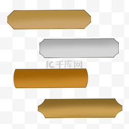 边框素材图片_金属牌匾标志板边框金色银色铜色