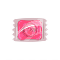 透明包装隔离糖果食品中的粉红色