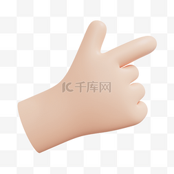 向左指示手势图片_3DC4D立体点击打卡手势
