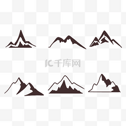 素描连山山峰剪影套图