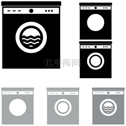 清洁卫生标志图片_白色背景上的灰色和黑色垫圈.. 白