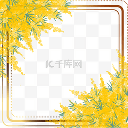 菊花图案背景图片_艾菊花卉水彩金色边框