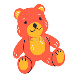 抱着东西的泰迪熊图片_泰迪熊儿童玩具的插图。