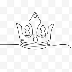 国王王冠线条涂鸦轮廓