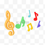 C4D立体彩色音乐音符