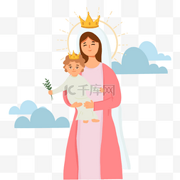 圣女果翾图片_抱着孩子的圣女卡门