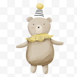 猪花图片_玩具熊棕色帽子卡通图片