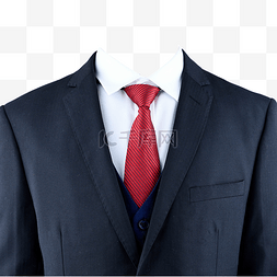 解开领带图片_胸像摄影图红领带白衬衫黑西装