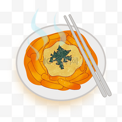 韩国小吃炒年糕鸡蛋食物插图