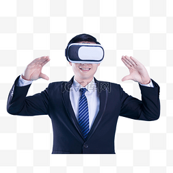 虚拟体验VR眼镜科技人物男人