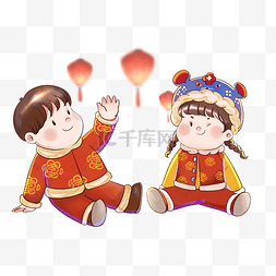 童男童女春节图片_新年春节善财童子童男童女