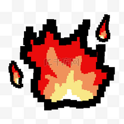艺术彩色图片_像素艺术游戏用品燃烧火焰