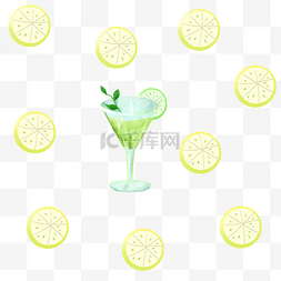 绿色水果底纹图片_柠檬果汁水果底纹