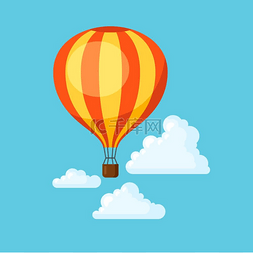 旅程插图图片_旅行说明旅行背景是热气球和云朵