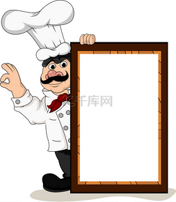 厨师厨师与空白板