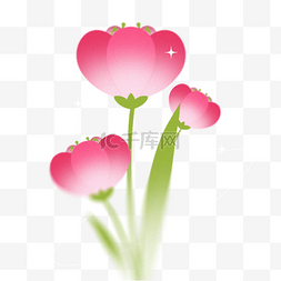 粉色简约花朵图片_春季春天植物简约潮流粉色花朵