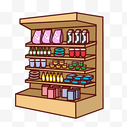 厨房置物架黑白图图片_木质商品货架商店木质展示柜