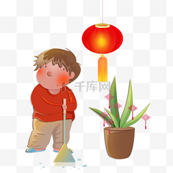 男孩做家务图片_新年春节打扫房子做家务