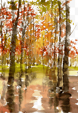 秋树素材图片_秋季的湖泊