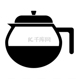 沸腾的茶图片_热饮黑色图标的容量。热饮图标的