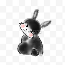兔子兔年图片_水墨兔子兔年快乐