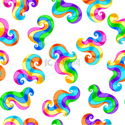 彩色漩涡图片_与抽象彩色漩涡的无缝模式。