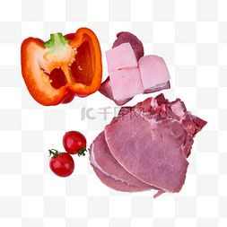 现切牛羊肉卷图片_猪肉彩椒切片生鲜肉排