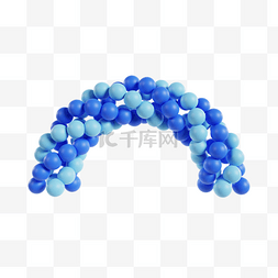 喜气布置图片_3DC4D立体蓝色气球拱门