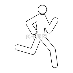 跑步标志图片_奔跑的人-棍子图标。