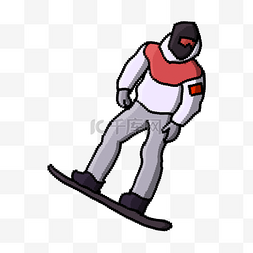 像素游戏人物图片_像素艺术滑雪运动急速滑雪板
