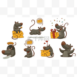 动物大鼠图片_Mouse and cheese set