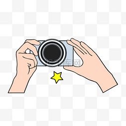 卡通图标手图片_手持相机拍照的双手