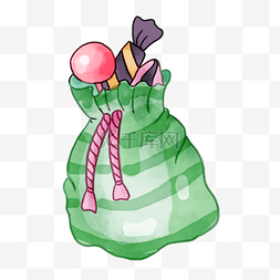 糖果袋子卡通水彩图案