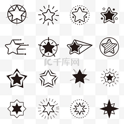 天空中闪烁的星星图片_星星几何形状图形图标套图