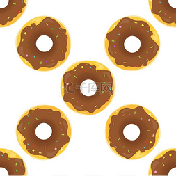 食物背景纹理图片_甜甜圈无缝背景纹理图案甜甜圈无