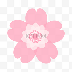 手绘樱花花卉图片_创意手绘粉色可爱樱花