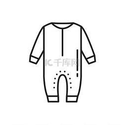 婴儿服矢量图片_干净的婴儿系独立连身裤袖子和长