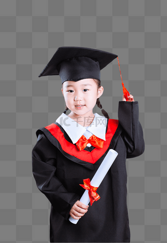 女孩手摸博士帽