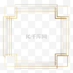 金色简约线条边框方框框文字框