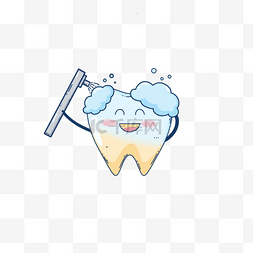 可爱牙齿护理清洗图案