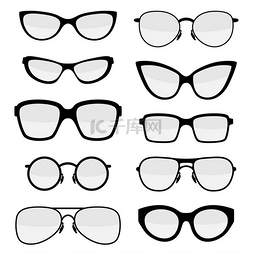 圆不规格图片_一套时尚的眼镜。