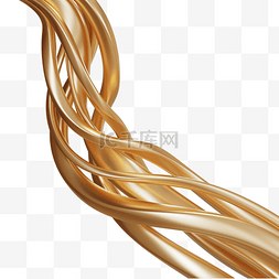 金色线条3图片_3DC4D立体金色金属丝