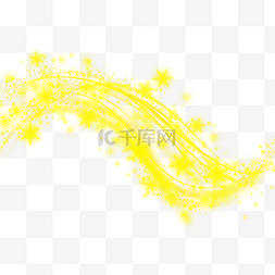 黄色创意星星图片_雪花黄色创意感动感光线