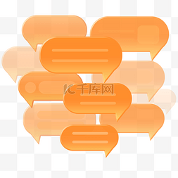橙色对话框图片_橙色微立体信息墙