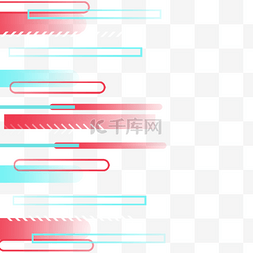 蓝红抽象图片_镂空红蓝线条抖音抽象边框