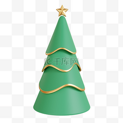 3DC4D立体绿色圣诞树