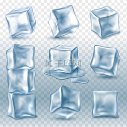 冷冻疗法图片_冰块3冰块各种角度收集用于冷饮