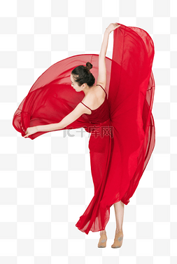 舞蹈美女红裙
